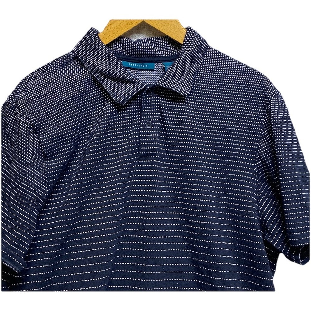 Perry Ellis Men's Black And White‎ Polo Shirt Size XXL